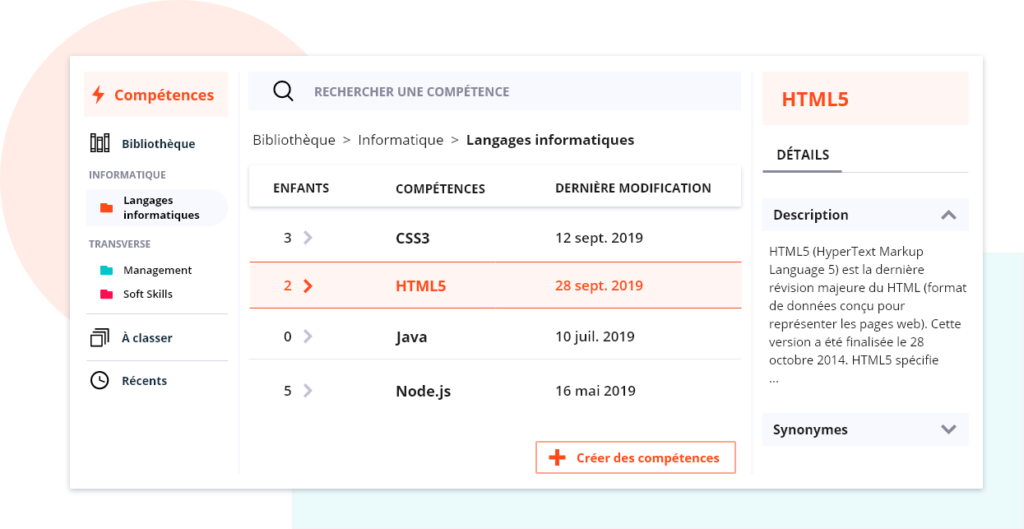 screen référentiel de compétences