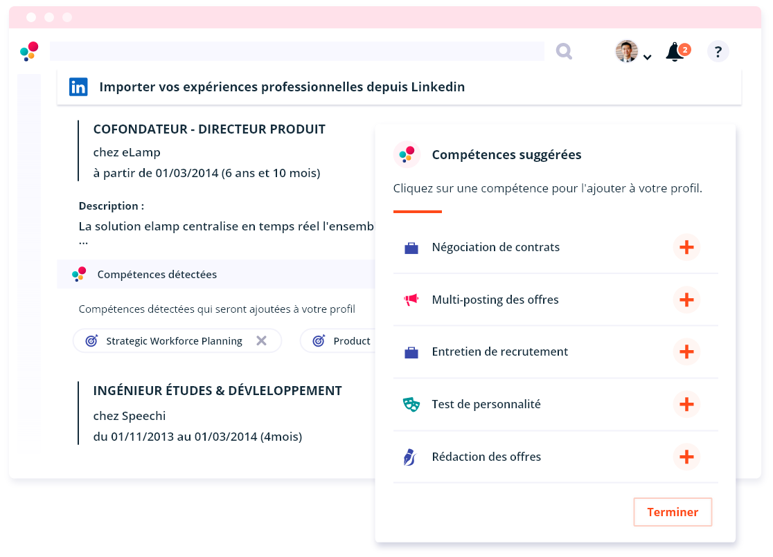 importer compétences linkedin